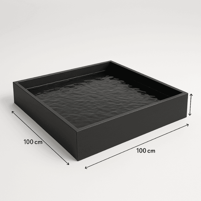 Hovedbilde Vannspeil kvadratisk 100x100x15cm Pulverlakkert ...