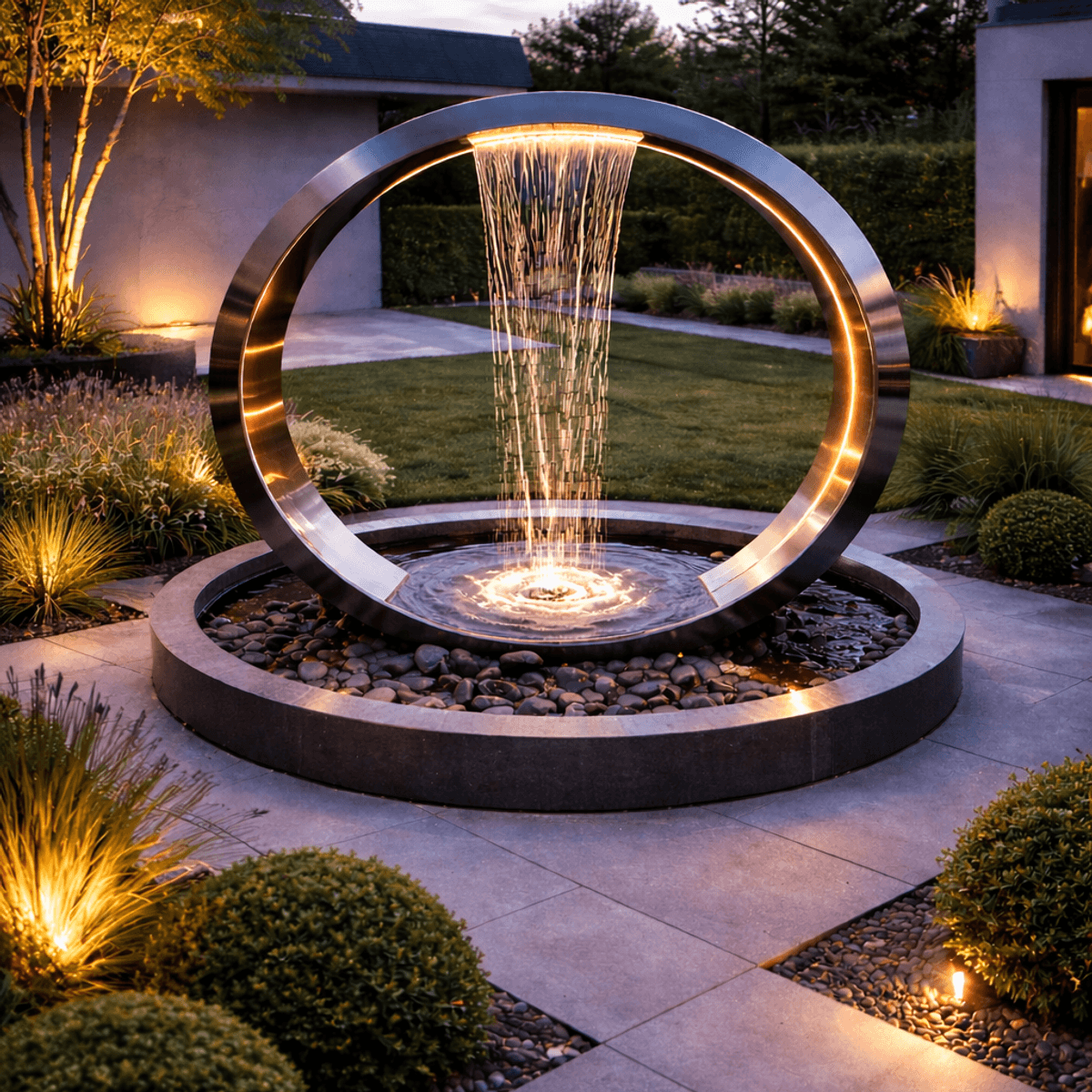 Fontene Sirkel Rustfri