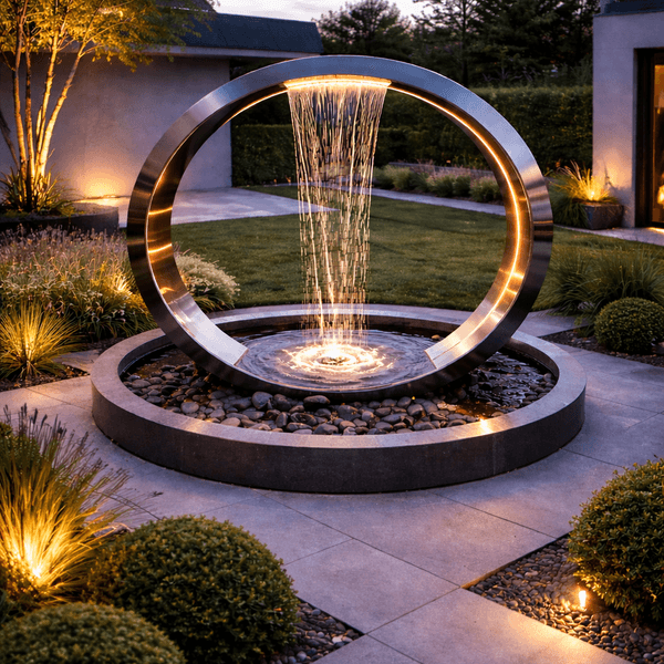 Hovedbilde Fontene Sirkel Rustfri