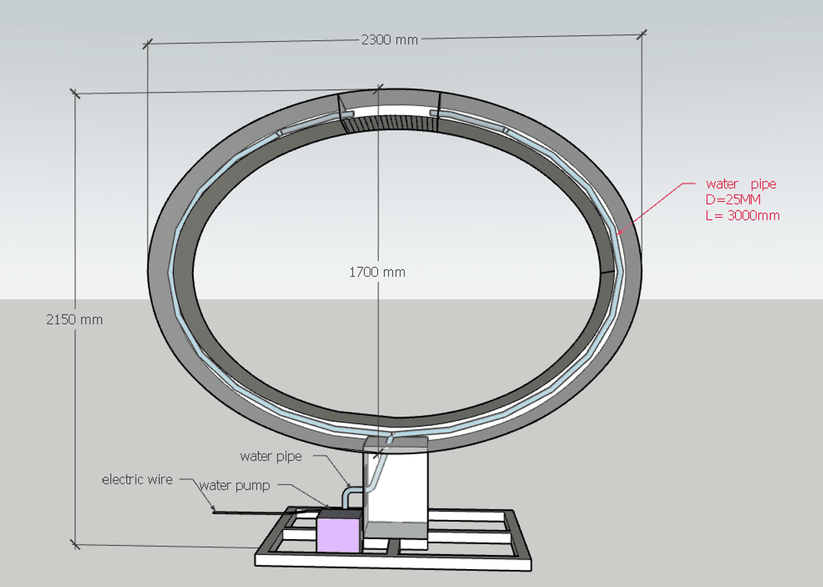 Fontene Sirkel Rustfri